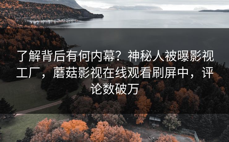 了解背后有何内幕？神秘人被曝影视工厂，蘑菇影视在线观看刷屏中，评论数破万
